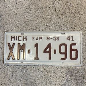 Vintage Michigan License Plate